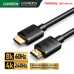 Cáp HDMI 2.1 Ugreen 45433 dài 3m hỗ trợ 8K@60Hz Chính Hãng