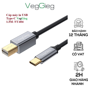 Cáp máy in USB Type C dài 1.5m VeGieg V-U404