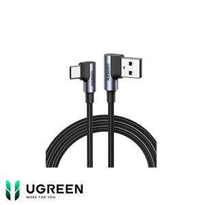 Cáp sạc nhanh 18W, dữ liệu USB-A to USB Type-C chuẩn 2.0 bẻ góc 90 độ đầu dài 0,5M Ugreen 20855
