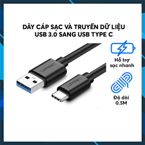 Cáp sạc nhanh 20W đầu USB C Type C - Lightning, cáp Ugreen 20881 chính hãng, cáp sạc chất lượng cao