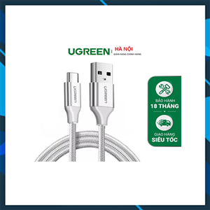 Cáp sạc nhanh 20W đầu USB 2.0 sang USB Type-C, cáp Ugreen 60131 chính hãng, cáp sạc chất lượng cao