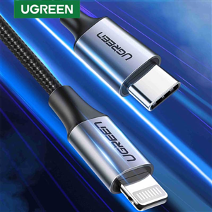 Cáp UGREEN 80564 USB-C to Lightning 1m (Xanh Đậm) - Sạc Nhanh PD 20W, Vỏ Nhôm Bện Cao Cấp