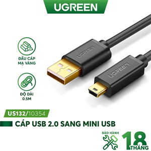 Cáp USB 2.0 to Mini 1.5m UGREEN 10385 - Mạ Vàng, Chính Hãng