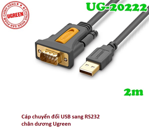 Cáp USB sang Com (RS232) dài 2m Ugreen 20222 chính hãng
