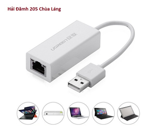 Cáp USB to Lan 2.0 cho Macbook, pc, laptop  Ugreen mã 20253
