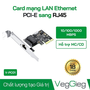 Card mạng PCI-E Lan Ethernet RJ45 VgeGieg V-PC01 chính hãng Bh 18 Tháng