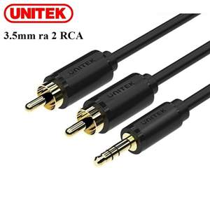 Dây cáp âm thanh 3.5mm ra 2 hoa sen RCA dài 30M Unitek C9028BK