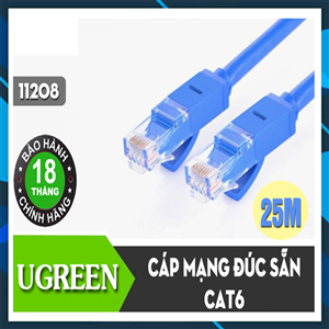 Dây cáp mạng patch cord Cat6 UGREEN 11208 Cao cấp dài 25M