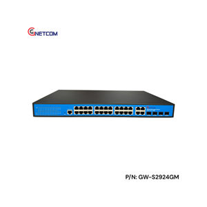 GNETCOM GW-S2924GM - Switch Quản Lý L2+ 28 Cổng Gigabit, Hiệu Suất Cao, Quản Trị Linh Hoạt