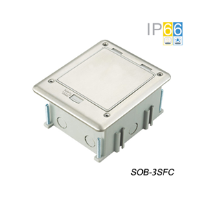 Hôp ổ điện âm sàn SOB-2SFC chống nước khung thép chắc chắn ( có thể thay đổi phụ kiện )