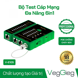 Máy Test Dây Mạng Đa Năng Veggieg V-E105 Chính Hãng | Kiểm Tra LAN, RJ45, RJ11