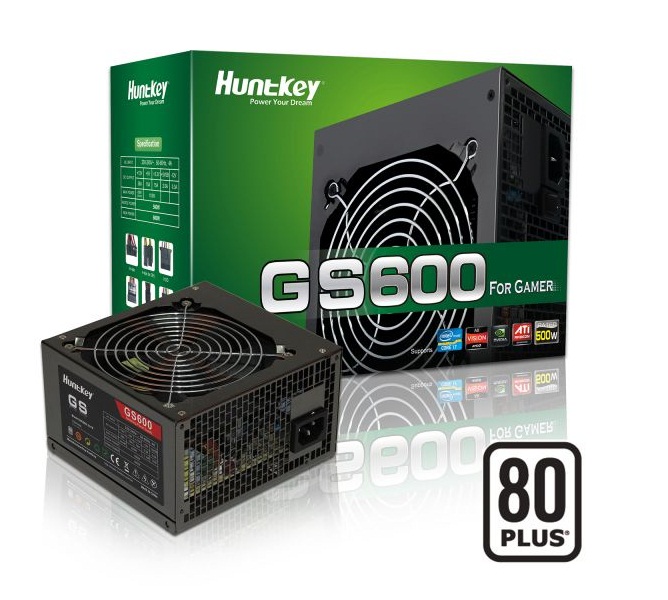 Nguồn Huntkey GAMER STAR 600 - GS600 80Plus -ACTIVE PFC- Fan 12cm