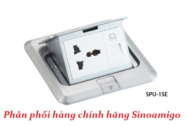 Ổ cắm điện âm sàn SPU-1SE Sinoamigo màu bạc chính hãng