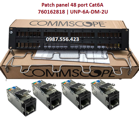 Thanh đấu nối, Patch panel 48 port cat6A Commscope 760162818 | UNP-6A-DM-2U