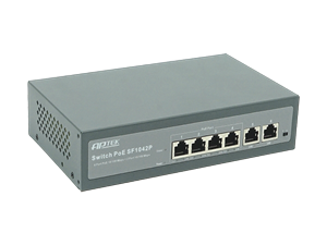 SWITCH 6 PORT POE APTEK SF 1042P(2 CỔNG UPLINK)