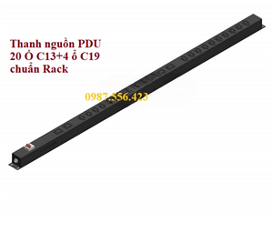 Thanh nguồn PDU 20 ổ cắm đa năng +4 ô cắm C19