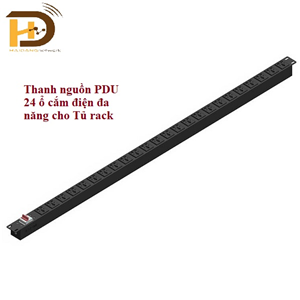 Thanh nguồn PDU HD Rack 24 ổ cắm điện đa năng cho tủ rack
