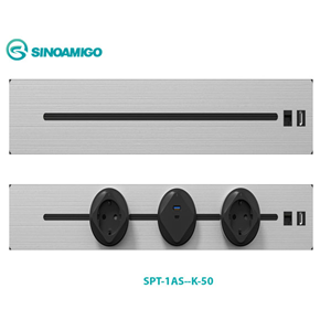 Thanh Ray Lắp Điện Âm Bàn Sinoamigo SPT-1AS-50-K - Màu Bạc, Tích Hợp Cổng HDMI & LAN Cao Cấp