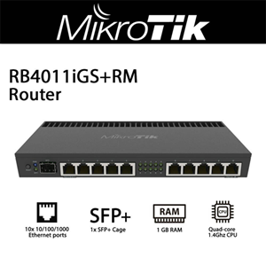 Thiết bị mạng Router Mikrotik RB4011iGS+RM cân bằng tải chính hãng