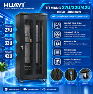 Tủ mạng, tủ Rack HUAYI 42UD1000 mã HY-H6042 nhập khẩu chính hãng