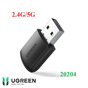 USB thu Wifi băng tần kép AC 2.4G/5G tốc độ 650Mbps Ugreen 20204 cao cấp