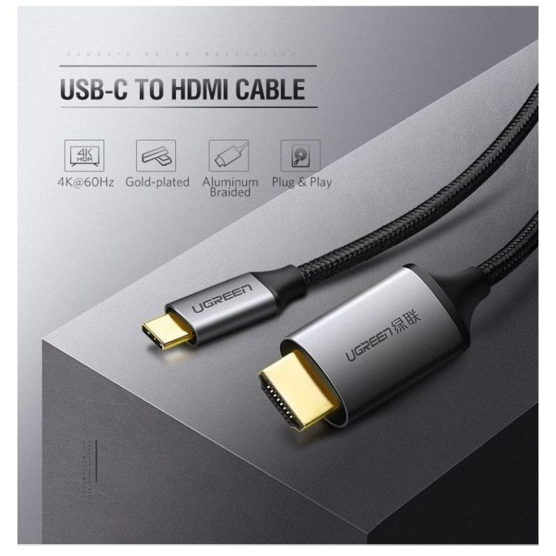 Cáp USB-C to HDMI 4K@60Hz Ugreen 50570 1.5m - Truyền hình ảnh sắc nét, ổn định, cao cấp