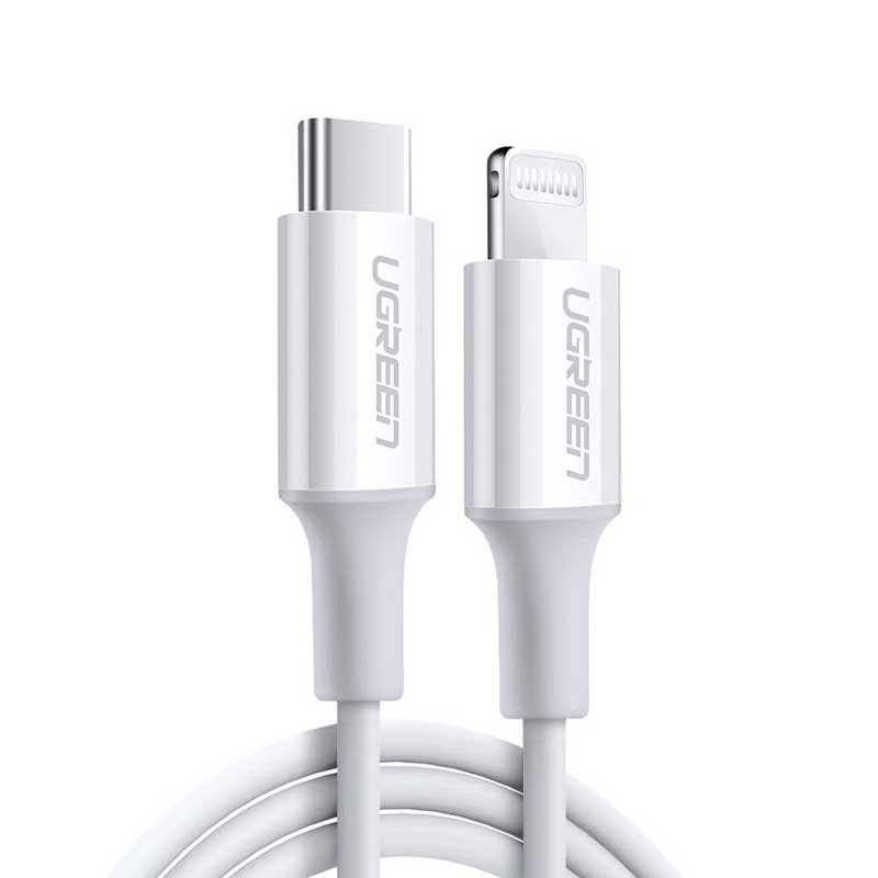 Cáp USB-C to Lightning UGREEN 60747 0.5m (Trắng) - Sạc Nhanh, Chất Lượng Cao, Tương Thích iPhone